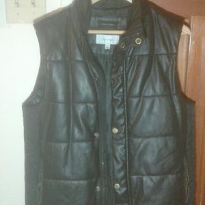 Calvin Klein Leatherlike Puffer Ski Vest